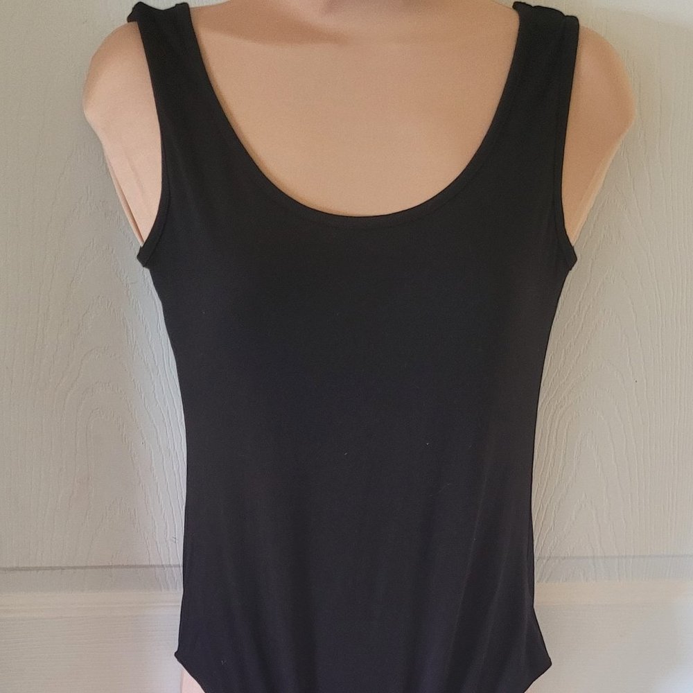 Black snap crotch tank